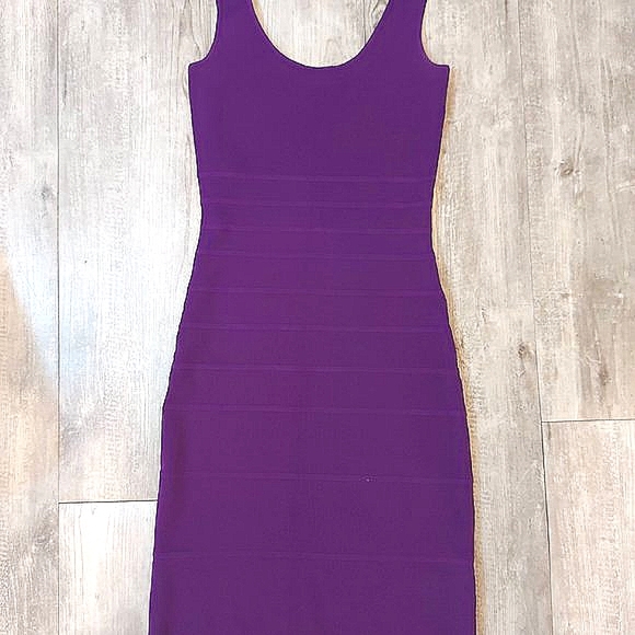 Jacob Body-Con Purple Stretch-Knit Tank Dress Size S - Picture 4 of 5